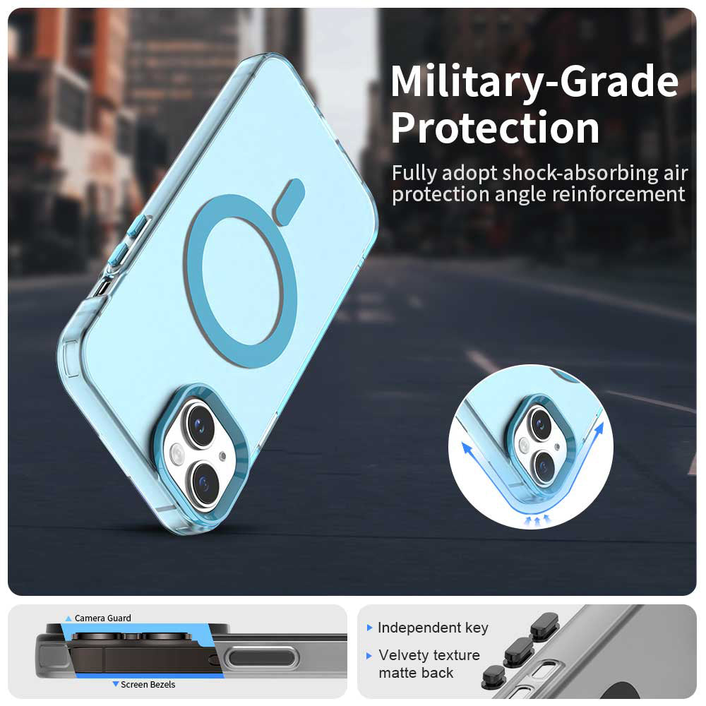 Custodia MagSafe per Apple iPhone 13, Techsuit, CandyCase, Blu