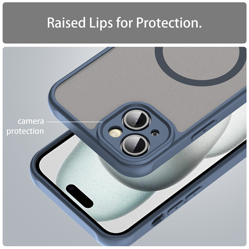 Custodia MagSafe per Apple iPhone 14 Plus, Techsuit, HaloFrost II, Blu Navy
