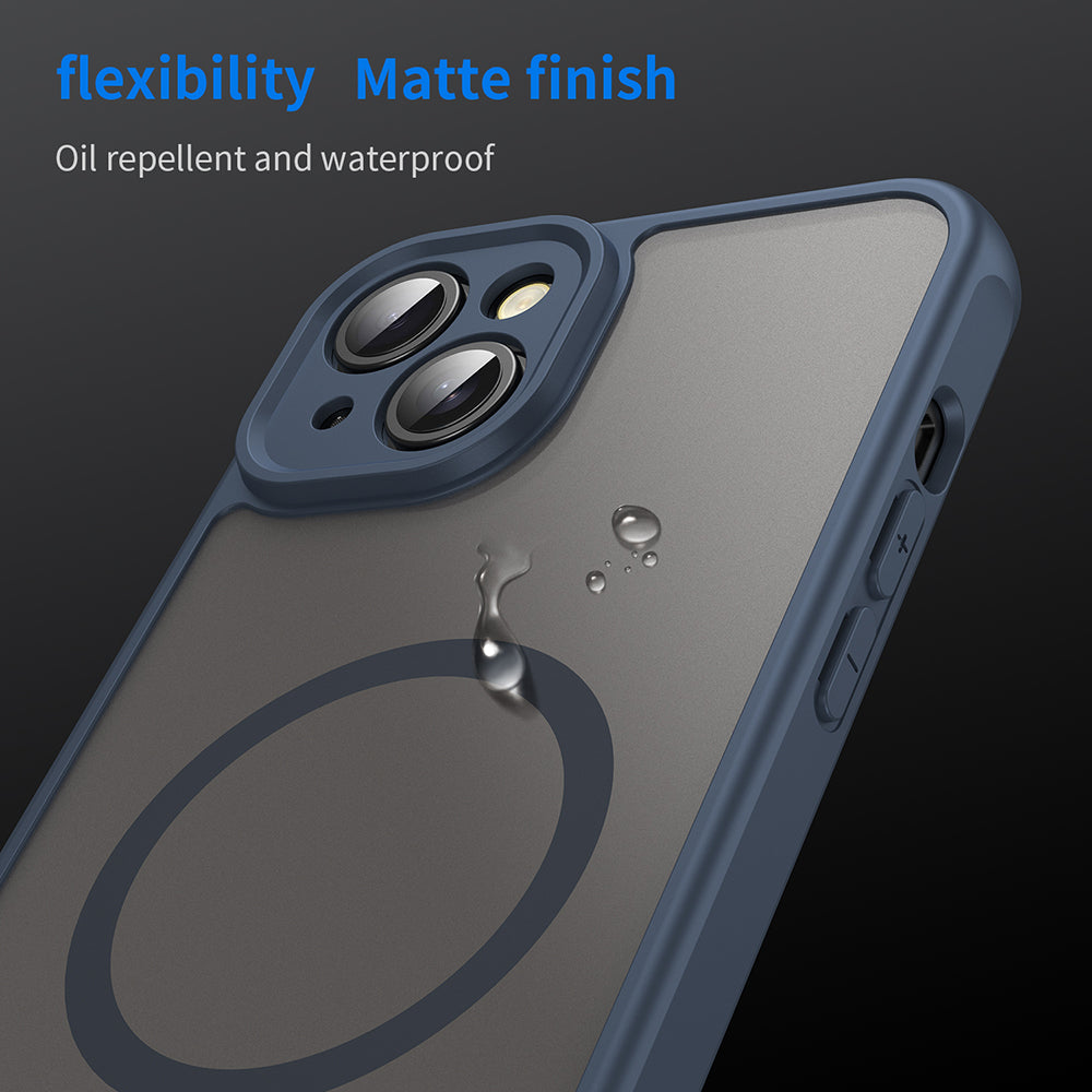 Custodia MagSafe per Apple iPhone 14 Plus, Techsuit, HaloFrost II, Blu Navy