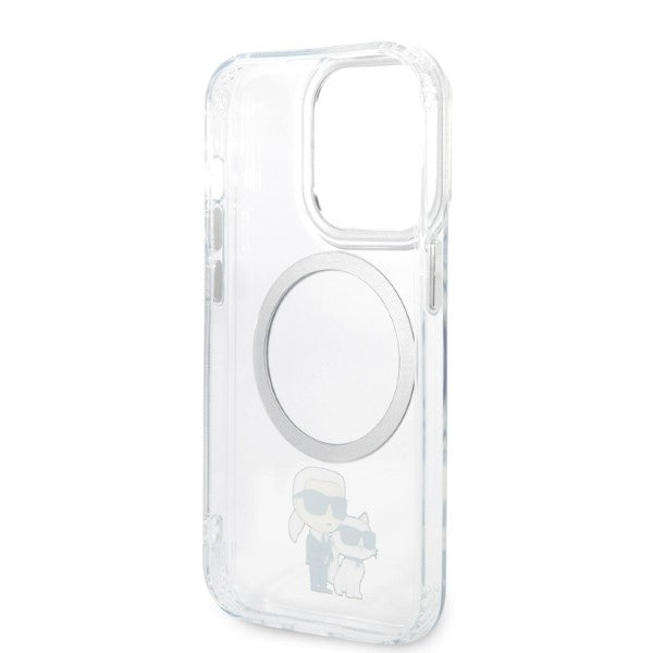 MagSafe Hülle für Apple iPhone 14 Pro, Karl Lagerfeld, Ikonik Karl & Choupette, Transparent