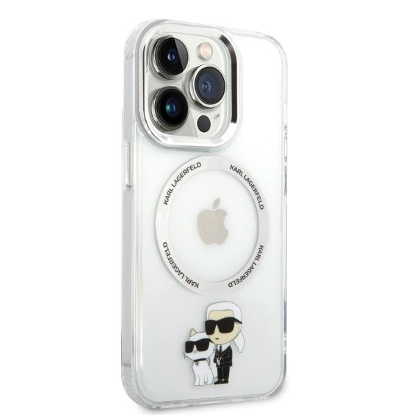 MagSafe Hülle für Apple iPhone 14 Pro, Karl Lagerfeld, Ikonik Karl & Choupette, Transparent