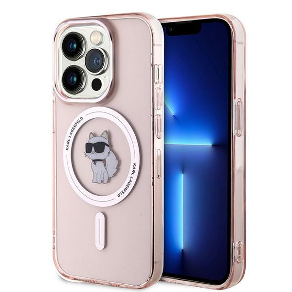 Custodia MagSafe per Apple iPhone 14 Pro, Karl Lagerfeld, IML Choupette, Rosa