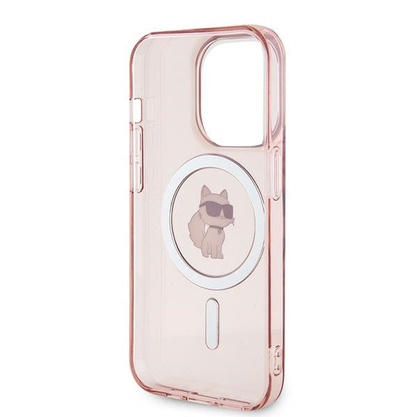 Custodia MagSafe per Apple iPhone 14 Pro, Karl Lagerfeld, IML Choupette, Rosa