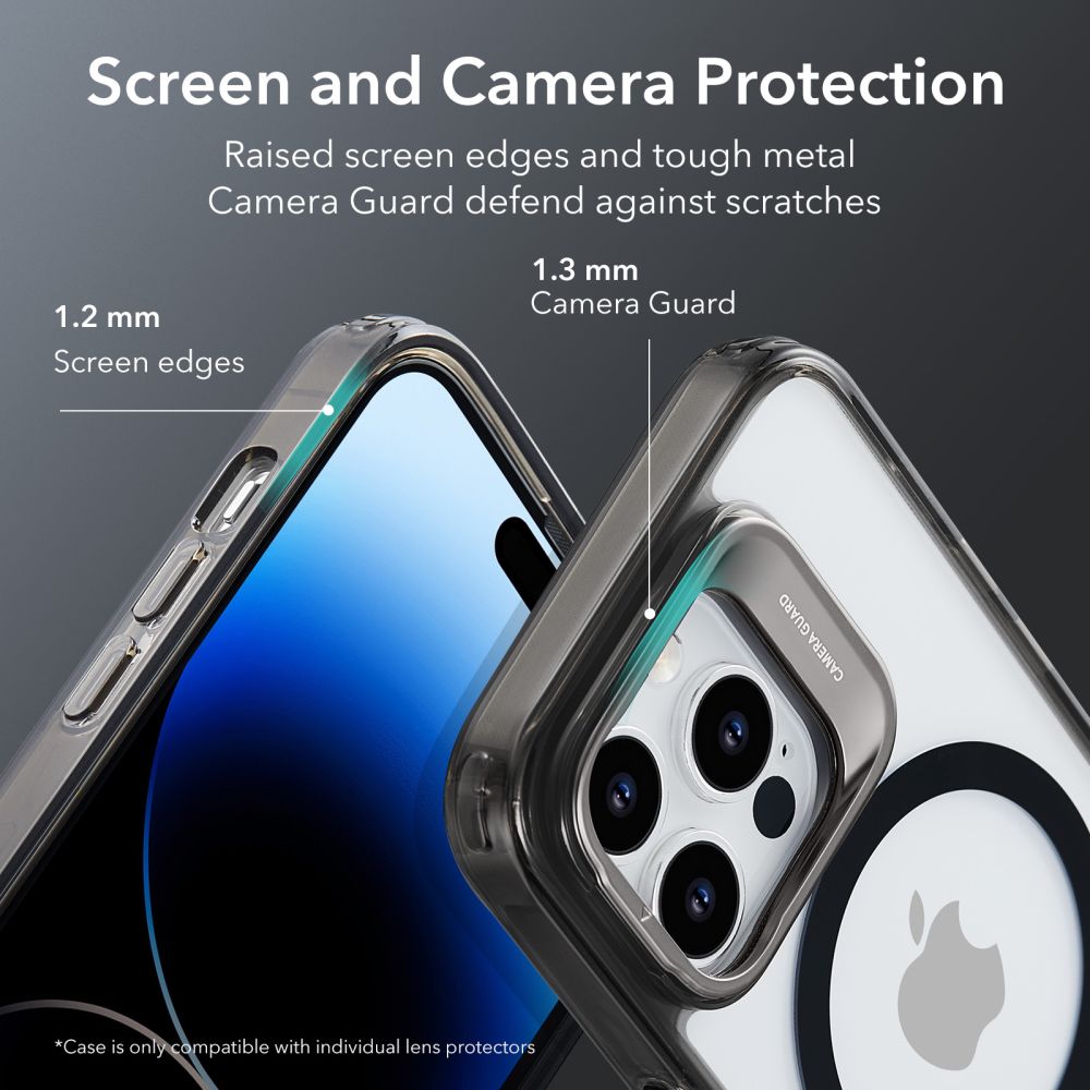 Custodia MagSafe per Apple iPhone 14 Pro Max, ESR, Classic Kickstand, Nera Trasparente