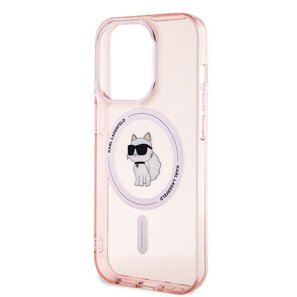 Étui MagSafe pour Apple iPhone 14 Pro Max, Karl Lagerfeld, IML Choupette, Rose