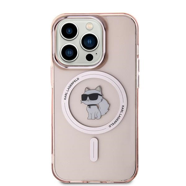 Étui MagSafe pour Apple iPhone 14 Pro Max, Karl Lagerfeld, IML Choupette, Rose