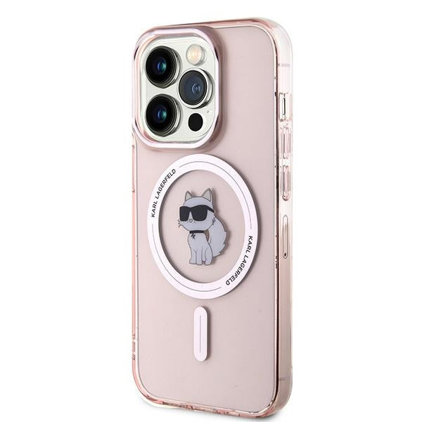 Étui MagSafe pour Apple iPhone 14 Pro Max, Karl Lagerfeld, IML Choupette, Rose