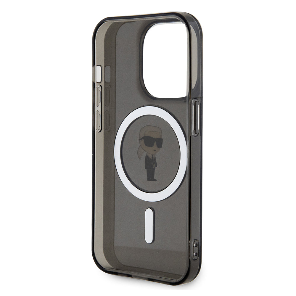 Custodia MagSafe per Apple iPhone 14 Pro Max, Karl Lagerfeld, IML Ikonik Karl, Nera