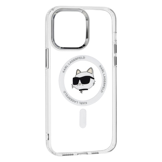 Custodia MagSafe per Apple iPhone 14 Pro Max, Karl Lagerfeld, IML Metal Choupette's Head, Bianca