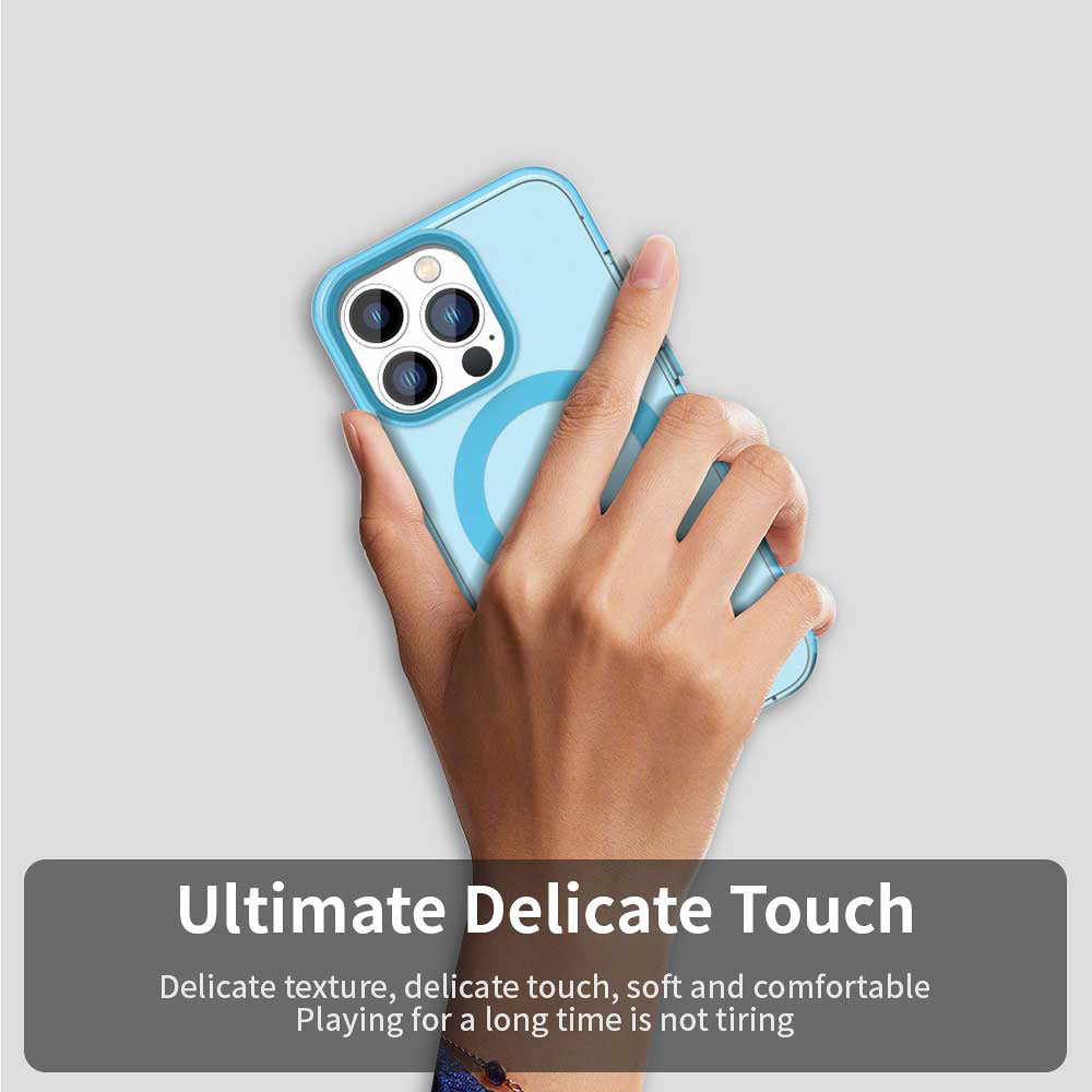 Custodia MagSafe per Apple iPhone 14 Pro Max, Techsuit, CandyCase, Blu