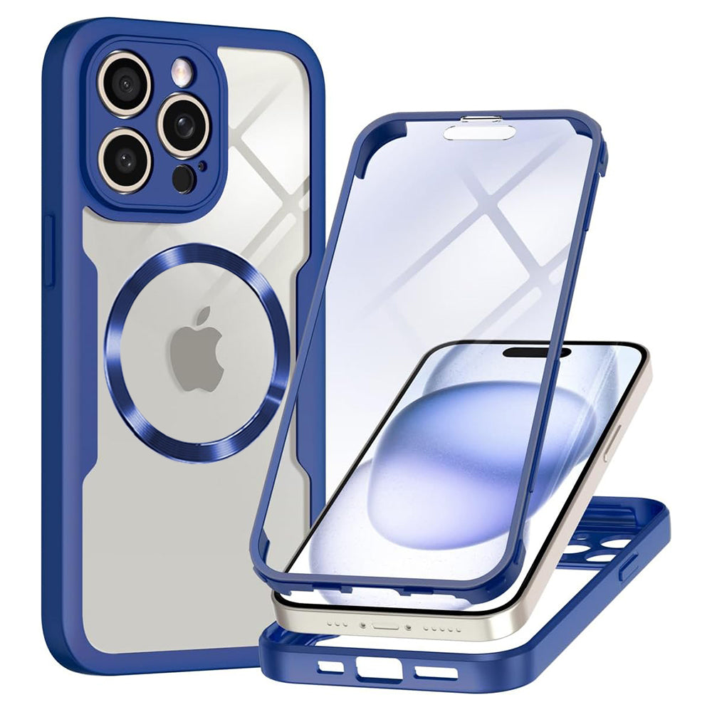 Coque MagSafe pour Apple iPhone 14 Pro, Techsuit, ColorVerse 360, Bleue
