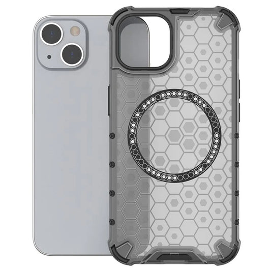 Custodia MagSafe per Apple iPhone 14, Techsuit, HoneyComb Shield, Nera