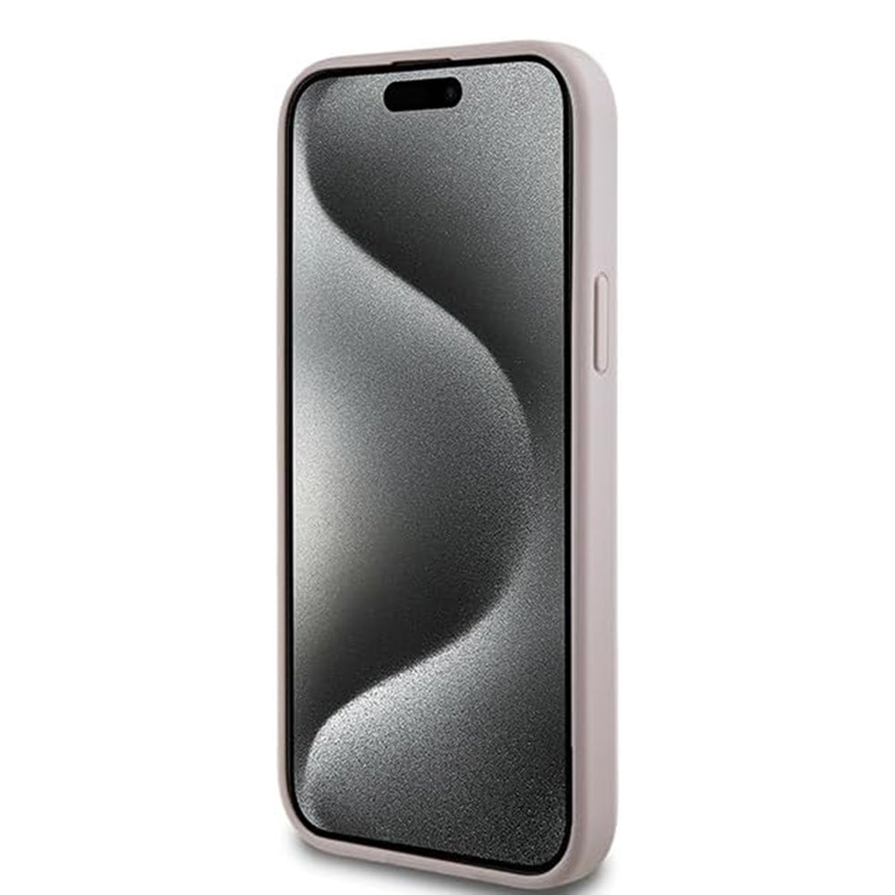 Custodia MagSafe per Apple iPhone 15, Guess, Collezione 4G, Rosa