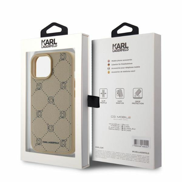 Custodia MagSafe per Apple iPhone 15, Karl Lagerfeld, Karl's Head, Beige