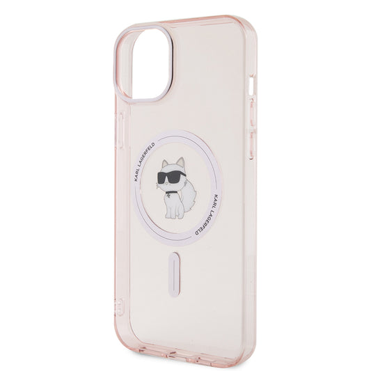 Housse MagSafe pour Apple iPhone 15 Plus / 14 Plus, Karl Lagerfeld, IML Choupette, Rose