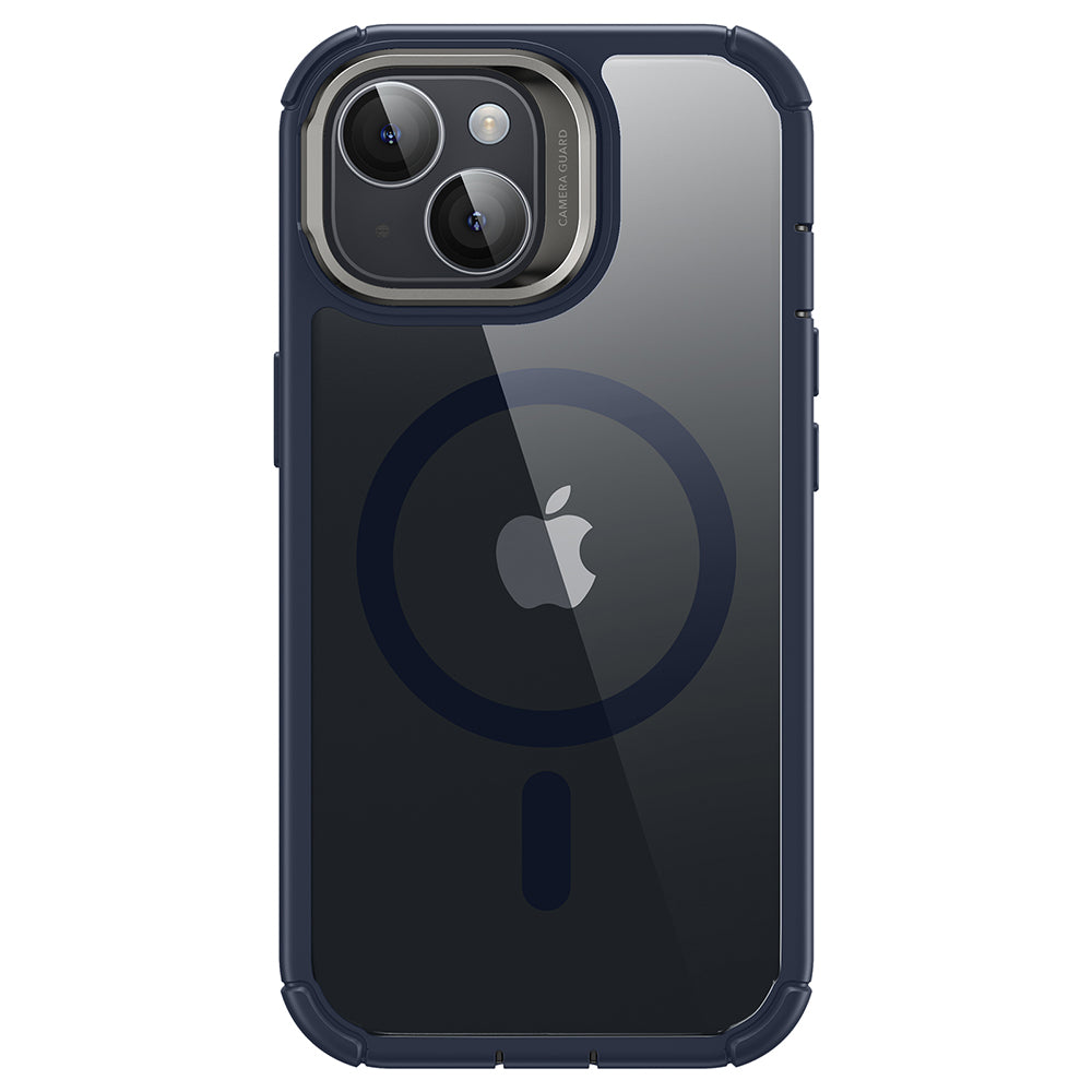 Custodia MagSafe per Apple iPhone 15 Plus, ESR, Armor Tough Kickstand, Blu Navy Trasparente