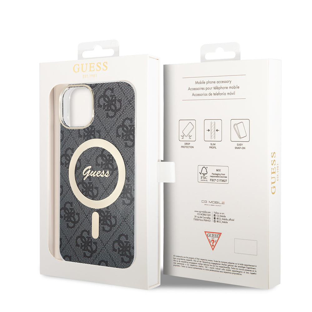 Étui MagSafe pour Apple iPhone 15 Plus, Guess, IML 4G, Noir