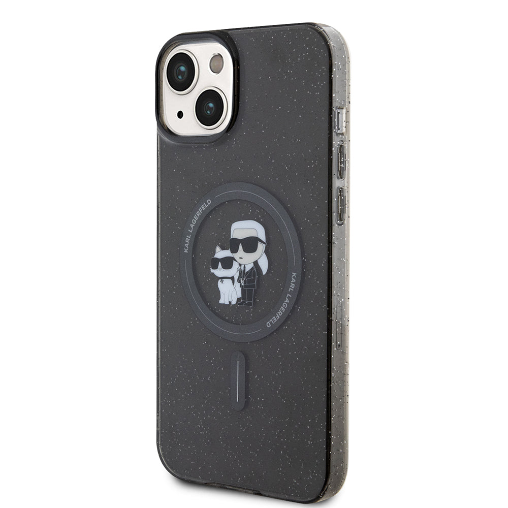 Custodia MagSafe per Apple iPhone 15 Plus, Karl Lagerfeld, Glitter, Nera