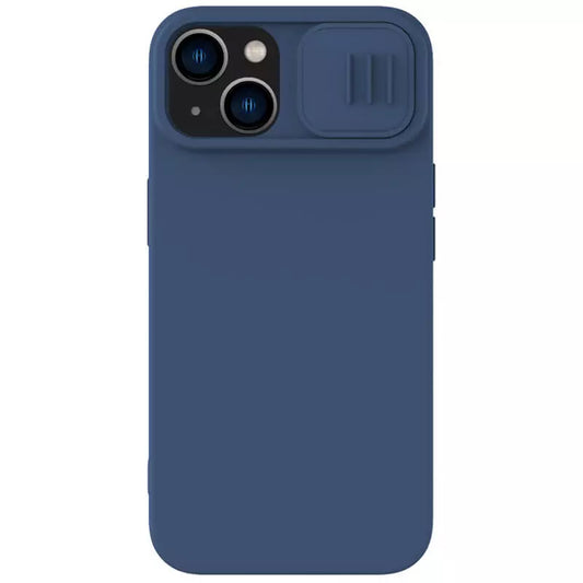 Coque MagSafe pour Apple iPhone 15 Plus, Nillkin, CamShield Silky, Bleue