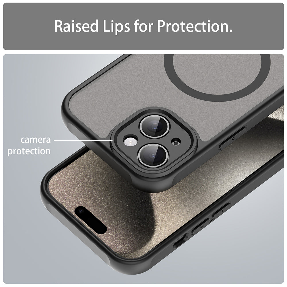 Coque MagSafe pour Apple iPhone 15 Plus, Techsuit, HaloFrost II, Noire