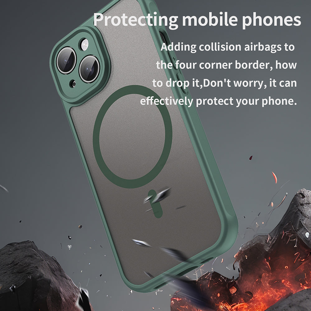 Coque MagSafe pour Apple iPhone 15 Plus, Techsuit, HaloFrost II, Vert