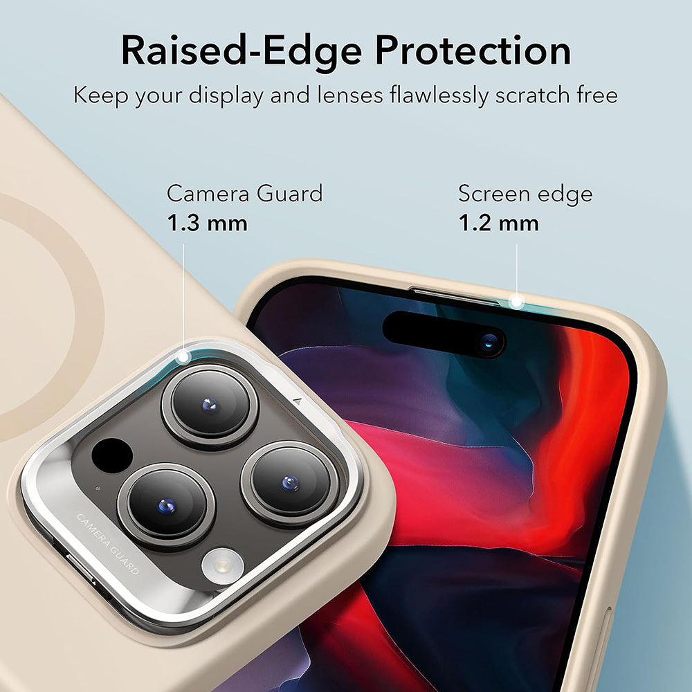 Étui MagSafe pour Apple iPhone 15 Pro, ESR, Cloud Soft Kickstand, Crème