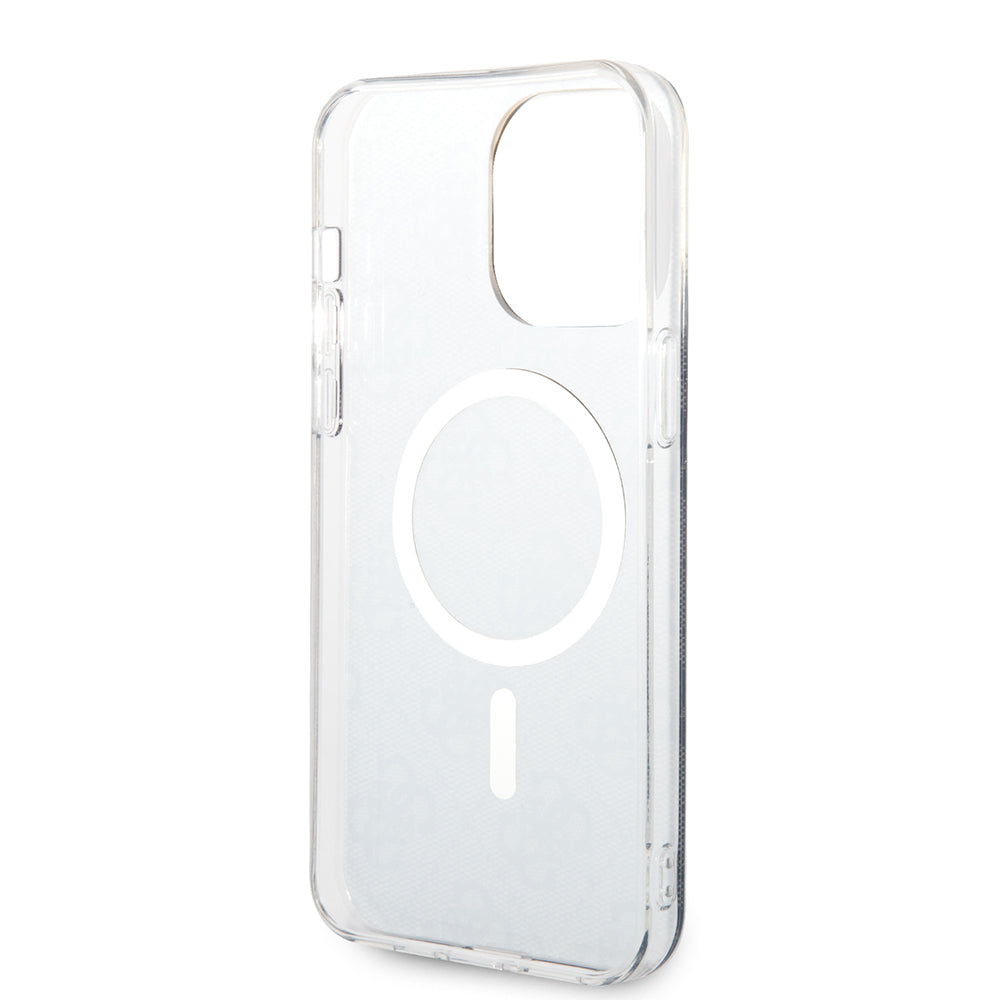 Custodia MagSafe per Apple iPhone 15 Pro, Guess, 4G IML, Nera GUHMP15LH4STK
