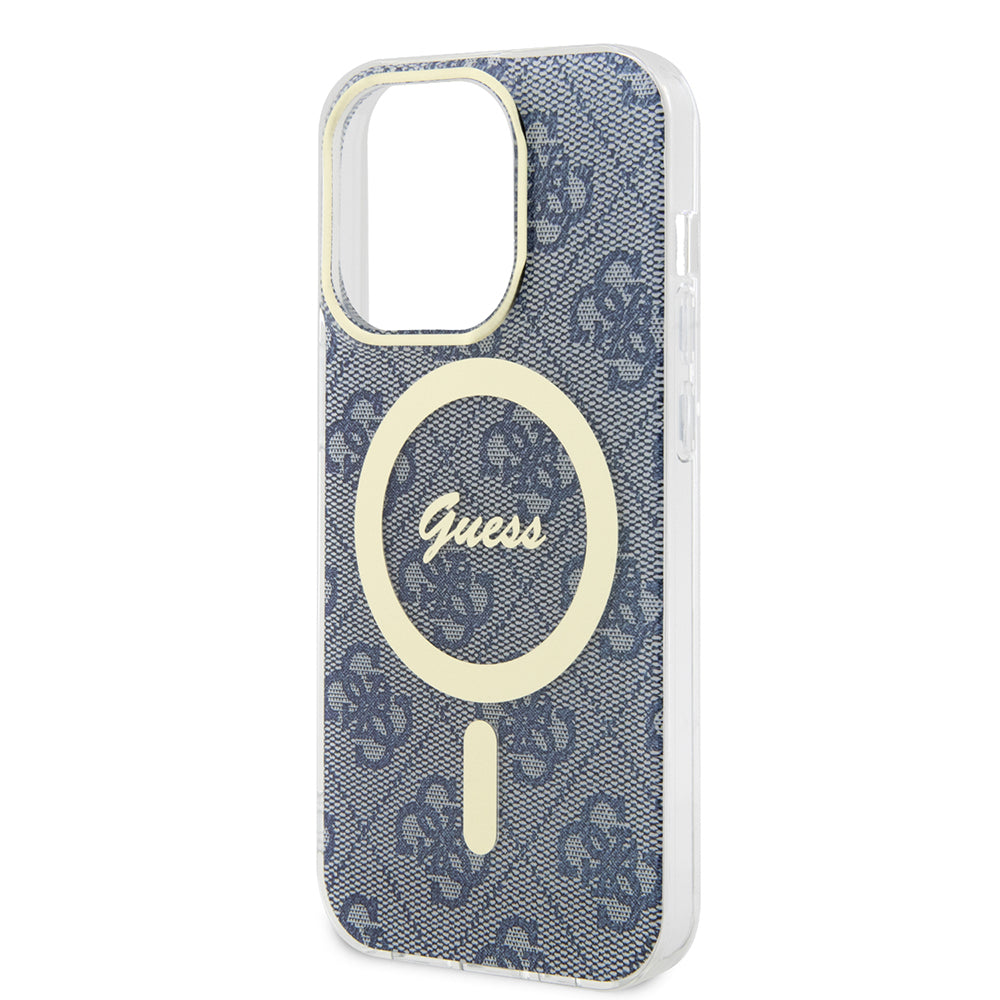 MagSafe Hülle für Apple iPhone 15 Pro, Guess, IML 4G, Blau