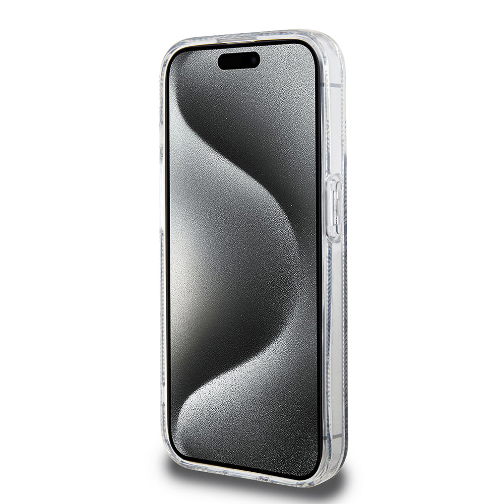 MagSafe Hülle für Apple iPhone 15 Pro, Guess, IML Gcube, Schwarz