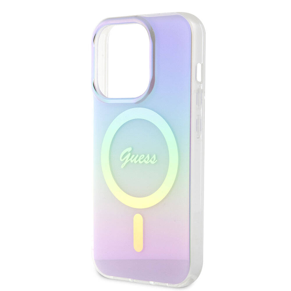 Custodia MagSafe per Apple iPhone 15 Pro, Guess, IML Iridescente, Viola