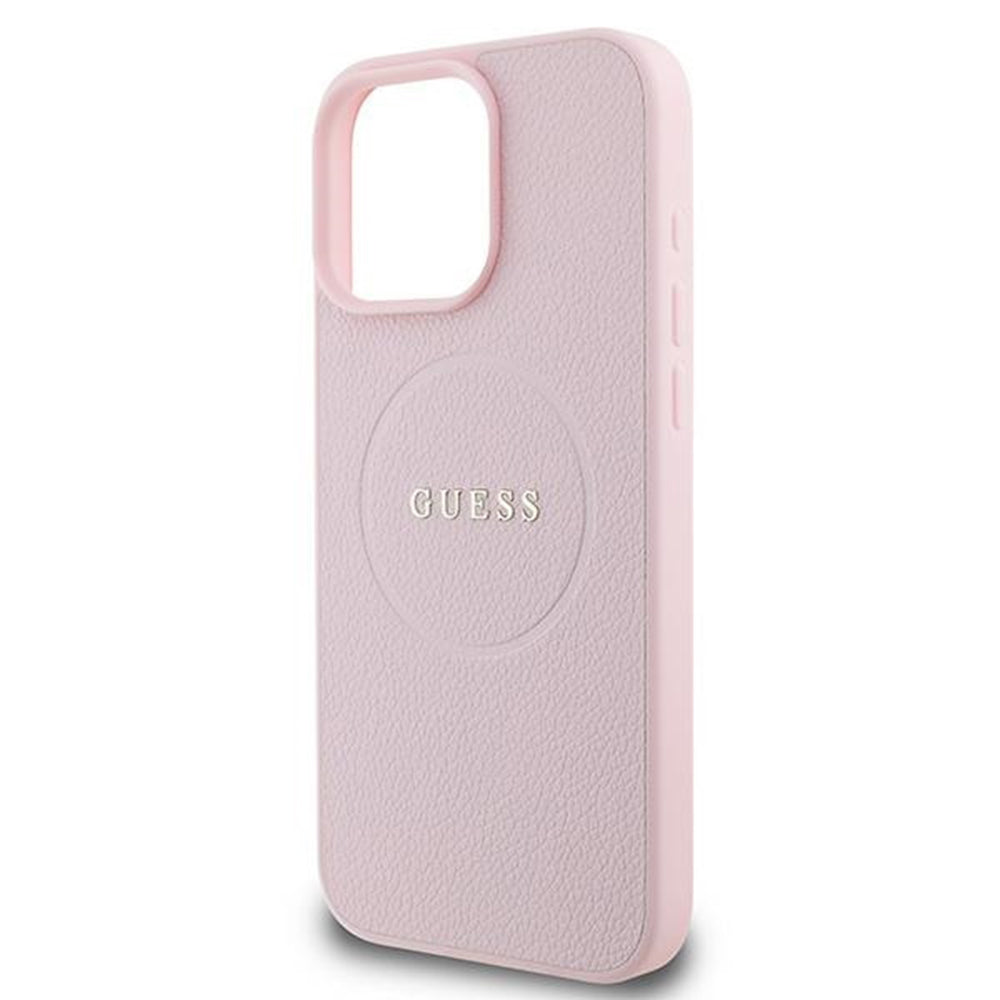Custodia MagSafe per Apple iPhone 15 Pro Max, Guess, Grained Gold Ring, Rosa