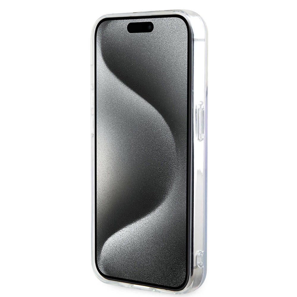 Custodia MagSafe per Apple iPhone 15 Pro Max, Guess, IML Iridescente, Viola