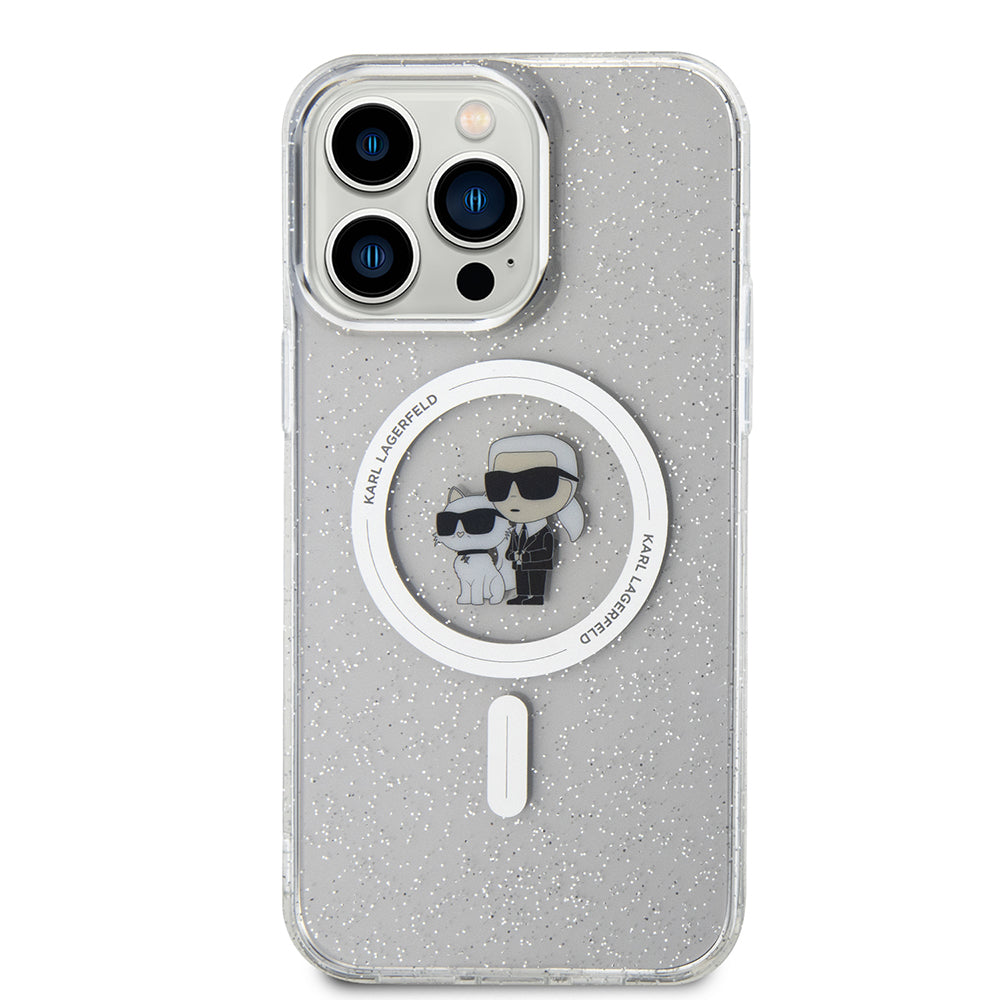 Custodia MagSafe per Apple iPhone 15 Pro Max, Karl Lagerfeld, Glitter, Trasparente