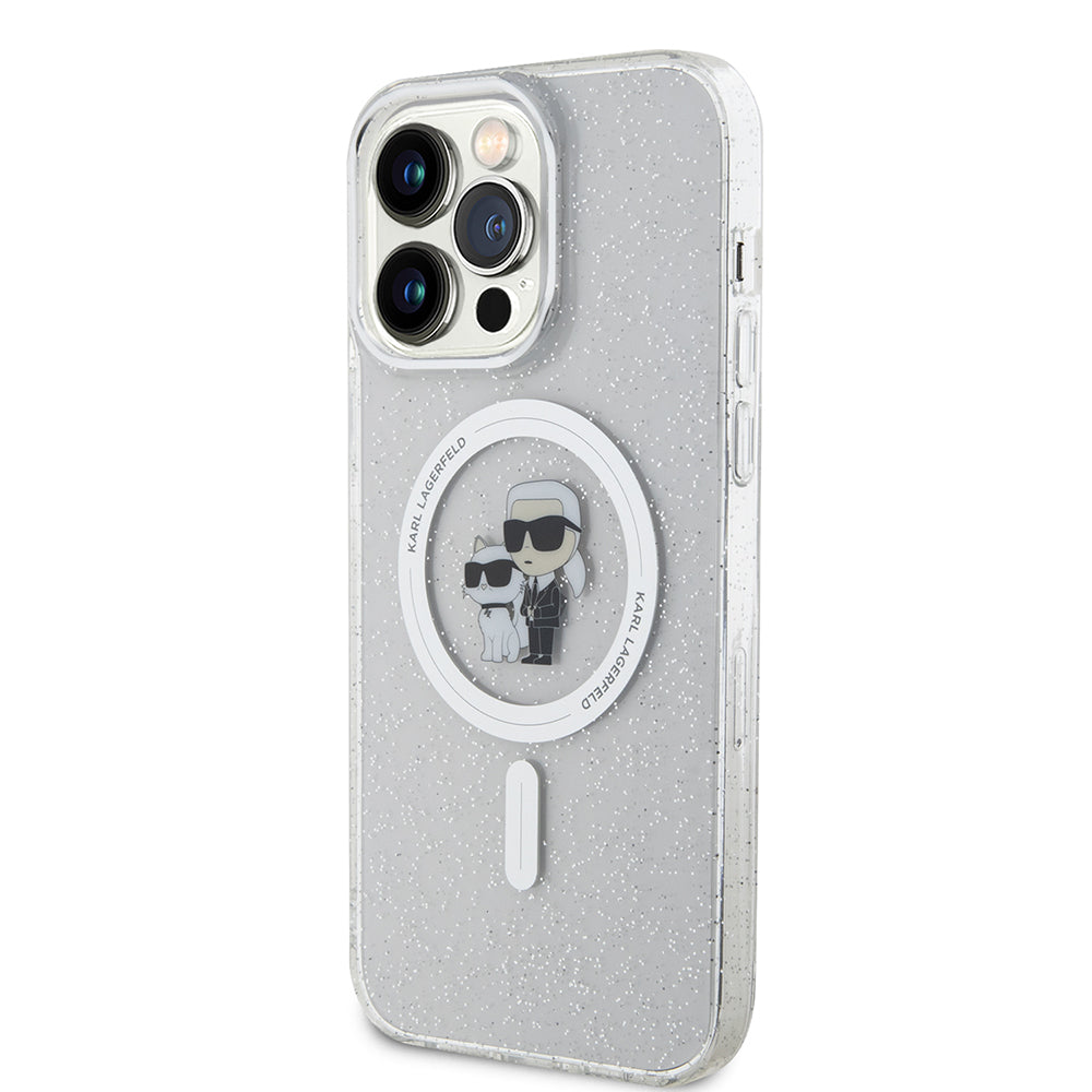 Custodia MagSafe per Apple iPhone 15 Pro Max, Karl Lagerfeld, Glitter, Trasparente