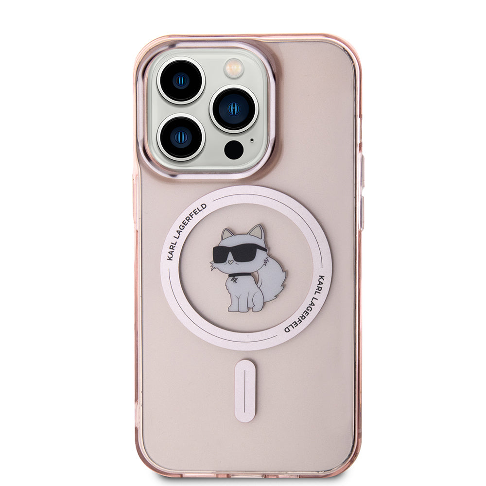 Custodia MagSafe per Apple iPhone 15 Pro Max, Karl Lagerfeld, IML Choupette, Rosa