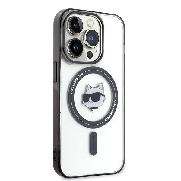 Custodia MagSafe per Apple iPhone 15 Pro Max, Karl Lagerfeld, IML Choupette's Head, Trasparente