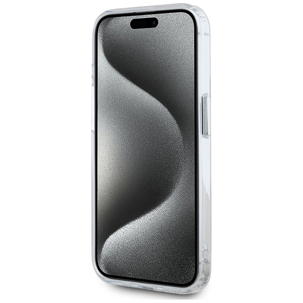 Custodia MagSafe per Apple iPhone 15 Pro Max, Karl Lagerfeld, IML Metal Karl's Head, Bianca