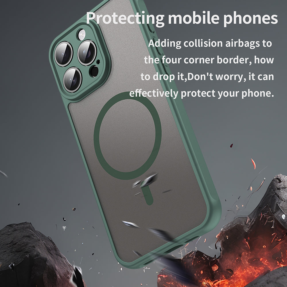 Custodia MagSafe per Apple iPhone 15 Pro Max, Techsuit, HaloFrost II, Verde