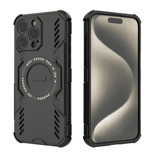 Custodia MagSafe per Apple iPhone 15 Pro, Techsuit, ArmorMag, Nera
