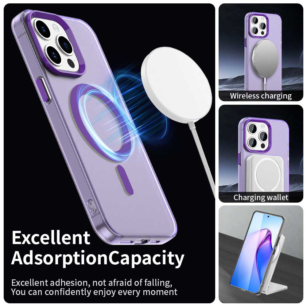 Custodia MagSafe per Apple iPhone 15 Pro, Techsuit, CandyCase, Viola