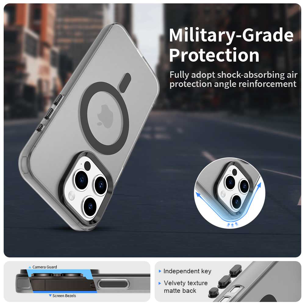 Custodia MagSafe per Apple iPhone 15 Pro, Techsuit, CandyCase, Nera