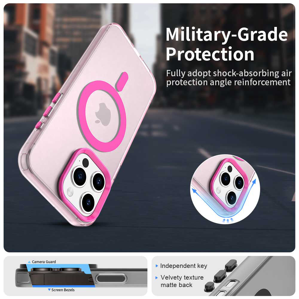 Coque MagSafe pour Apple iPhone 15 Pro, Techsuit, CandyCase, Rose