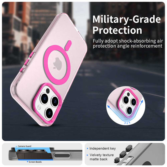 Coque MagSafe pour Apple iPhone 15 Pro, Techsuit, CandyCase, Rose