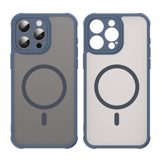 Custodia MagSafe per Apple iPhone 15 Pro, Techsuit, HaloFrost II, Blu Navy