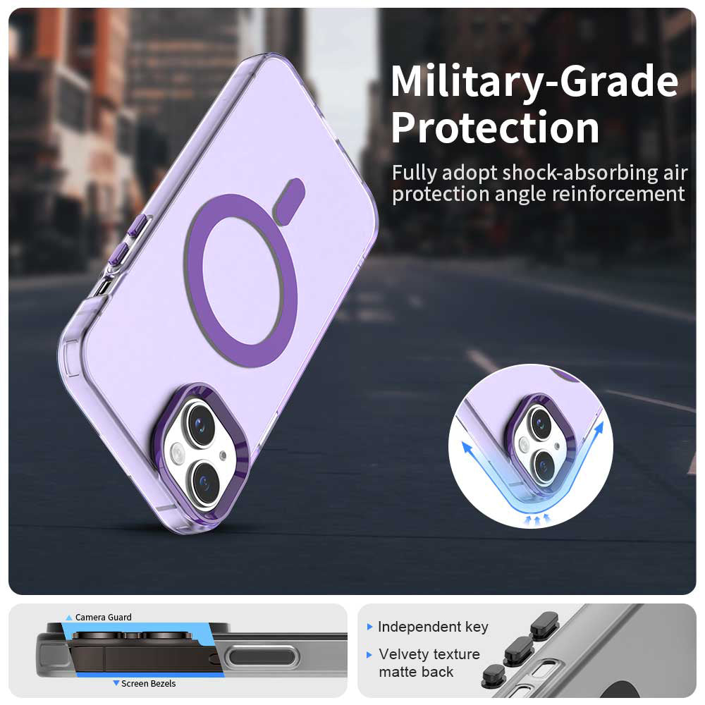Coque MagSafe pour Apple iPhone 15, Techsuit, CandyCase, Violet