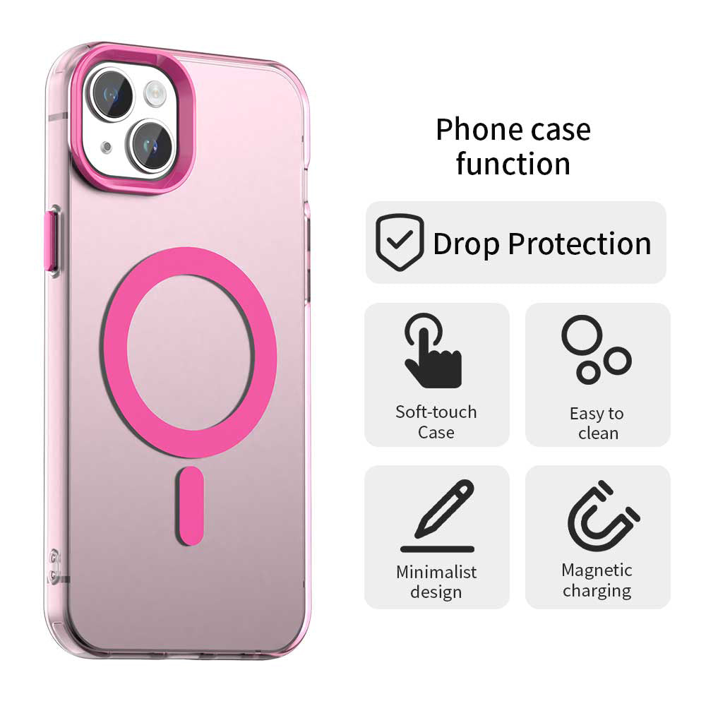 Custodia MagSafe per Apple iPhone 15, Techsuit, CandyCase, Rosa