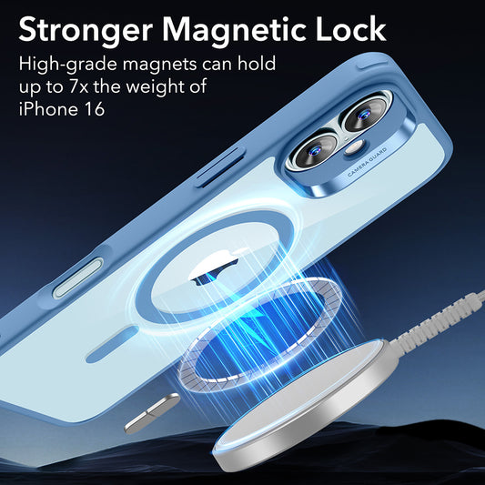 Custodia MagSafe per Apple iPhone 16, ESR, Classic Hybrid, Blu Trasparente