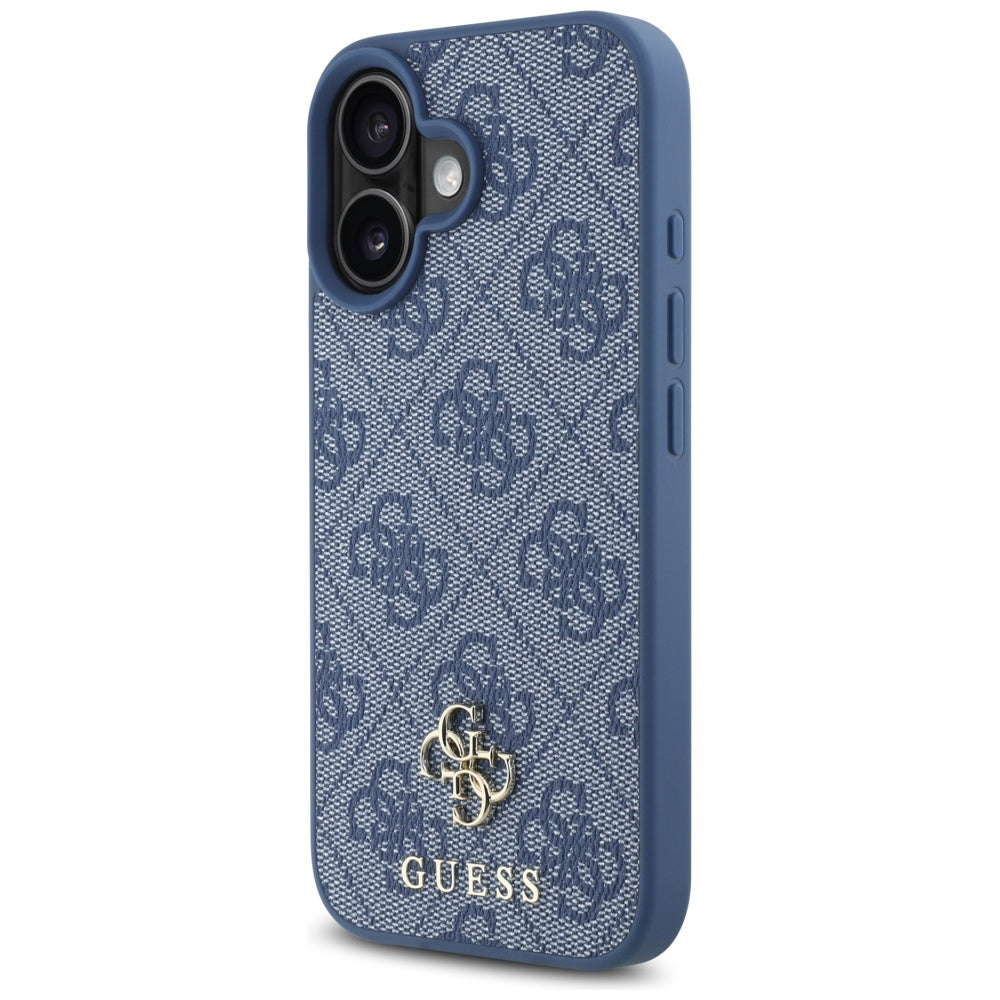 Custodia MagSafe per Apple iPhone 16, Guess, 4G Small and Classic Logo, Blu
