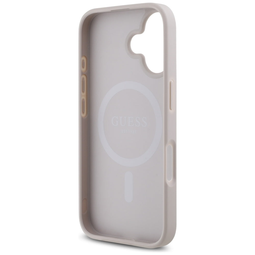 Custodia MagSafe per Apple iPhone 16, Guess, 4G Small and Classic Logo, Rosa