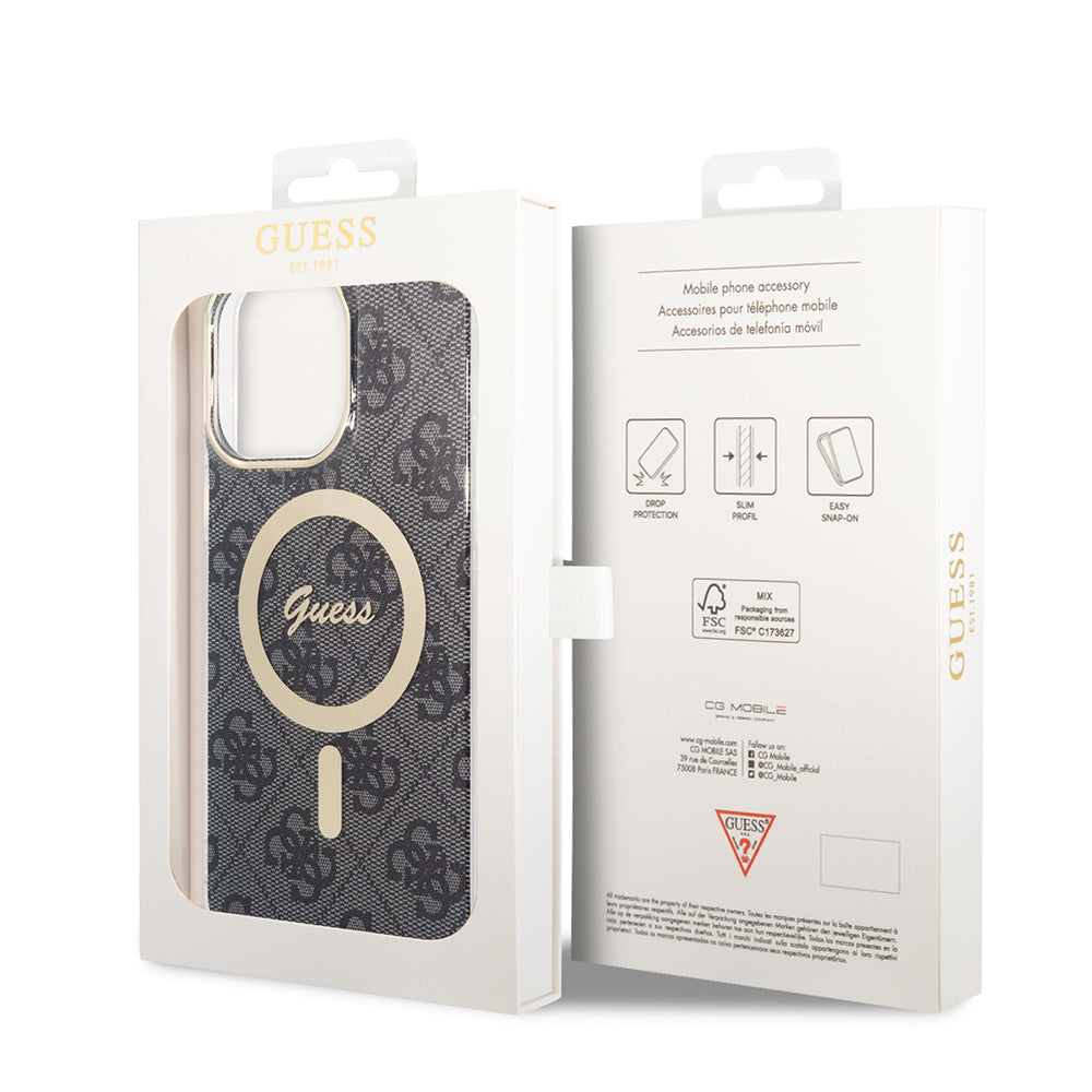 Étui MagSafe pour Apple iPhone 16, Guess, IML 4G, Noir